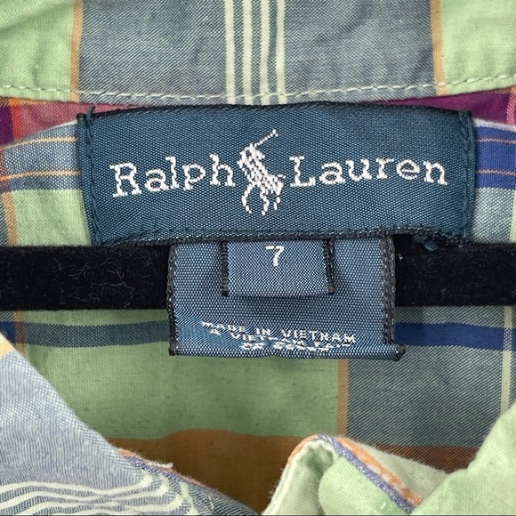 Ralph Lauren Boys Button Down Cotton Plaid Shirt - Picture 3 of 4